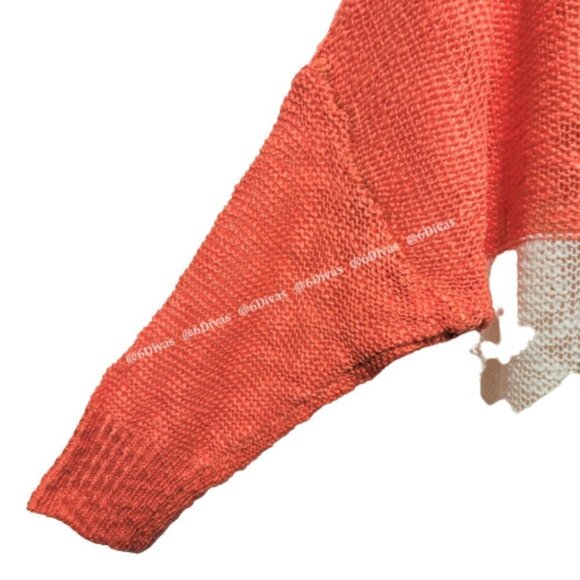 Sweater Top in coral cream soft lightweight Blouse top-  NEW - Picture 5 of 12